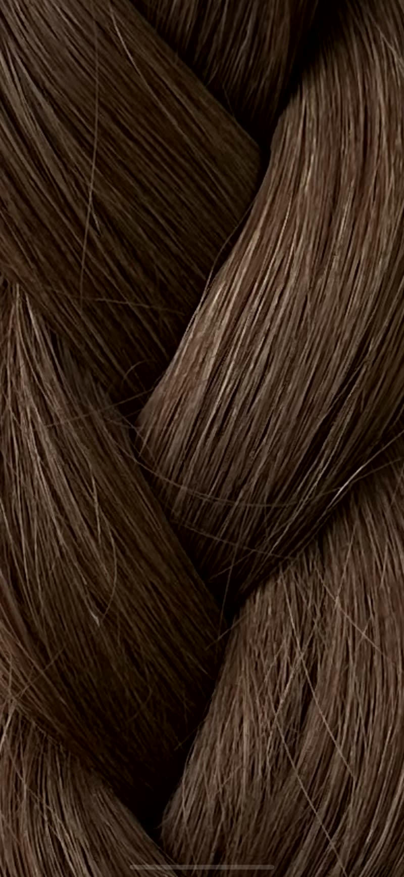 Chestnut weft hair, plaited.